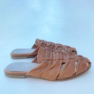 Seychelles Soft Leather Camel Mule Sandal
